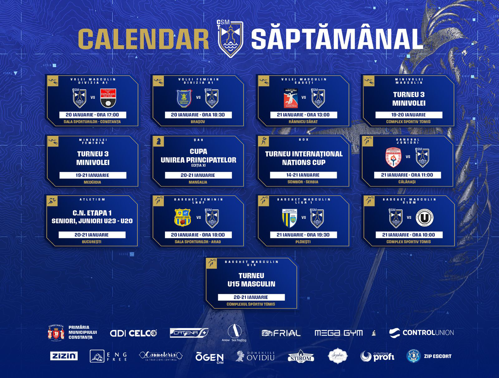 Calendar CSM Constanța / Ianuarie 2024 / Săptămâna 3 CSM Constanța