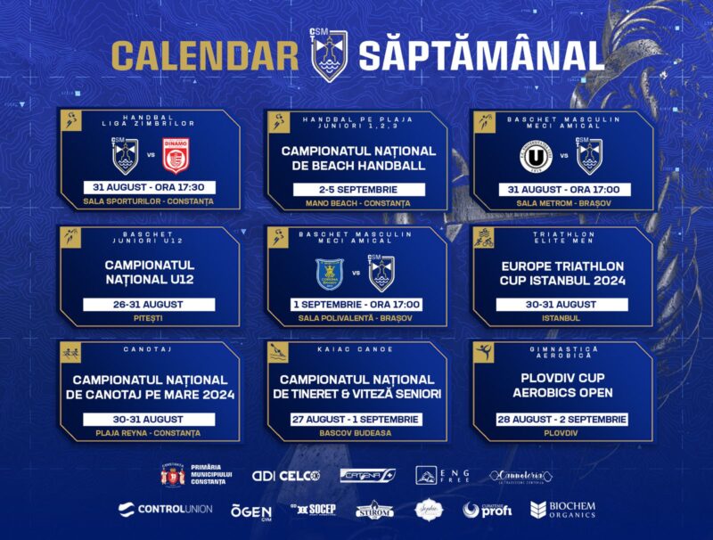 Calendar CSM Constanța / August 2024 / Săptămâna 4