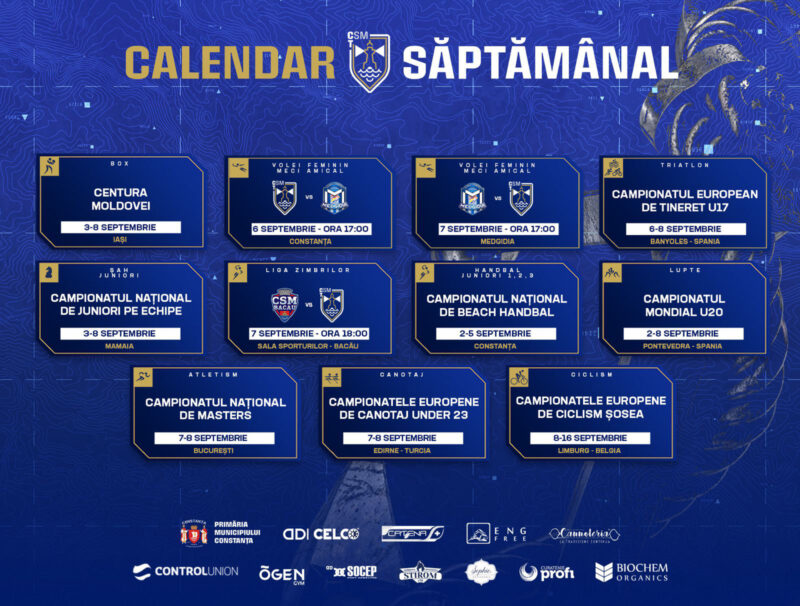 Calendar CSM Constanța / Septembrie 2024 / Săptămâna 1